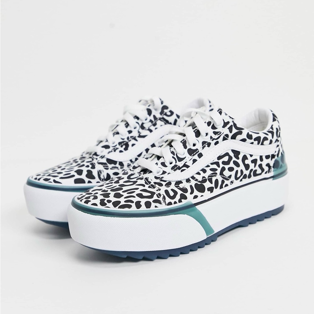 Vans Old Skool Stacked UV Ink Sneakers, Leopard, Size Women’s 9